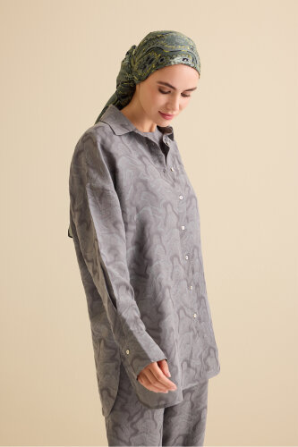 Fuchsia Linen Jacquard Shirt - 1