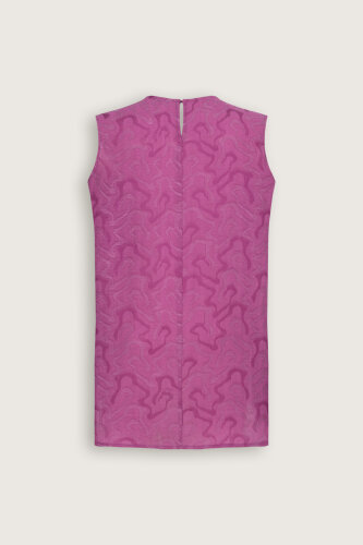 Fuchsia Linen Jacquard Tank Top - 3