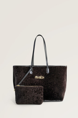 Fur Bazaar Mono Black-Brown Bag 