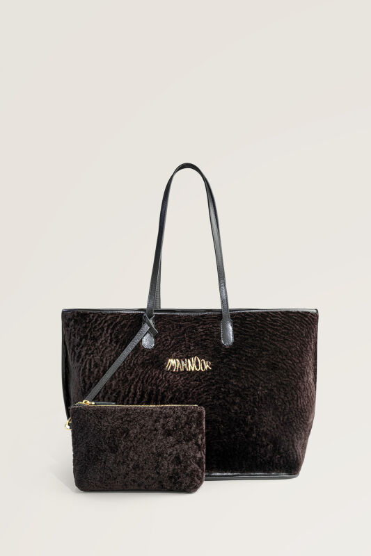 Fur Bazaar Mono Black-Brown Bag - 1