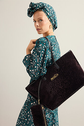 Fur Bazaar Mono Black-Brown Bag - 3