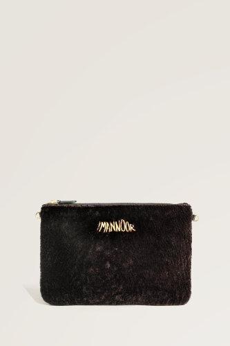 Fur Black-Brown Clutch Bag - 1