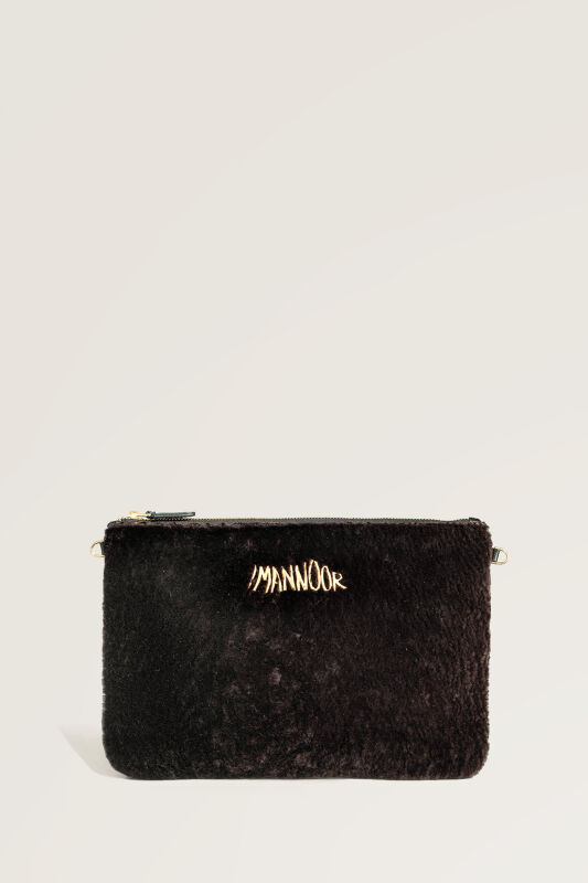 Fur Black-Brown Clutch Bag - 1