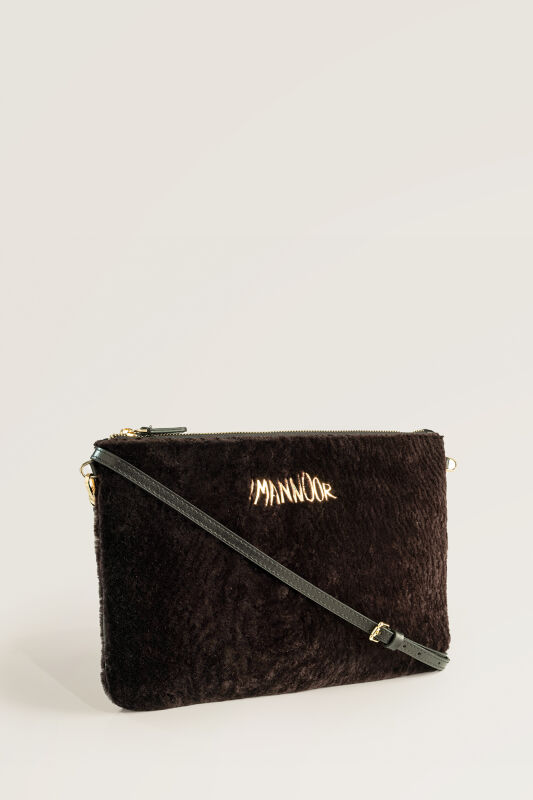 Fur Black-Brown Clutch Bag - 2