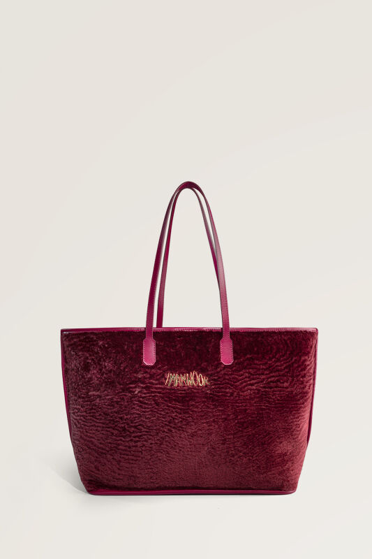 Fur Market Mono Burgundy Bag - 2