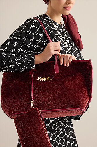 Fur Market Mono Burgundy Bag - 8