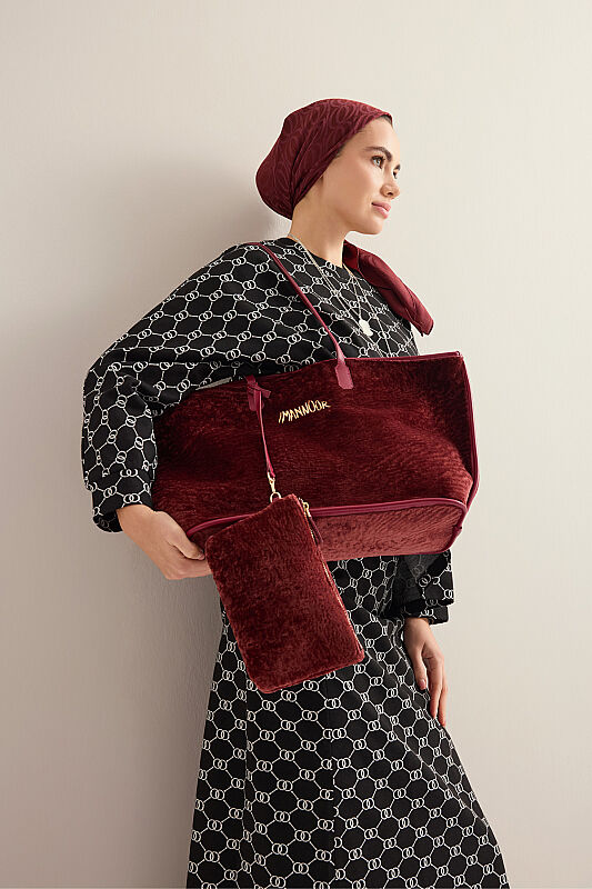 Fur Market Mono Burgundy Bag - 4