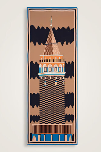 Galata Flosh Viscose Shawl Beige 