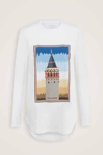 Galata Long Sleeve White T-Shirt - 2