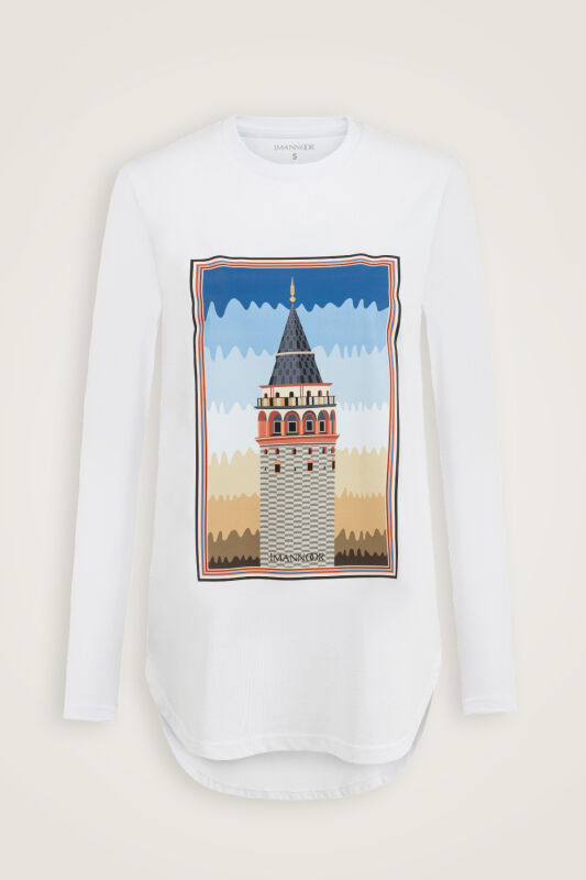 Galata Long Sleeve White T-Shirt - 2
