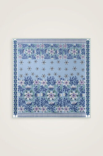 Garp Çiçeği Açık Mavi Tivil İpek Eşarp 90x90 - Imannoor (2)
