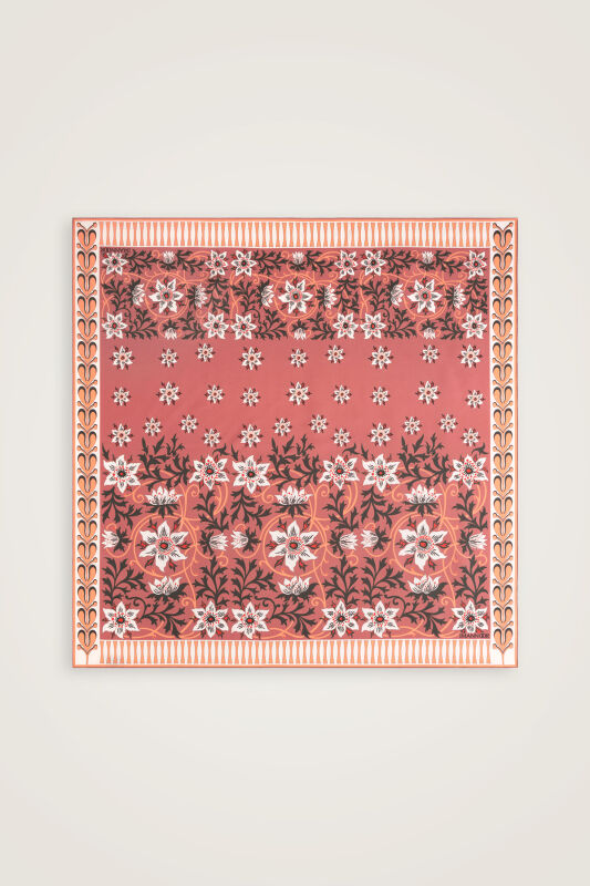 Garp Çiçeği Gül Kurusu Tivil İpek Eşarp 90x90 - 2