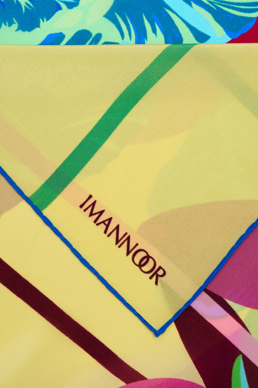 Night Garden Silk Shawl Yellow - 2