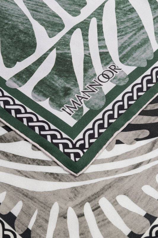 Gelincik Füme-Nefti Çift Taraflı Tivil İpek Eşarp 94x94 - 6