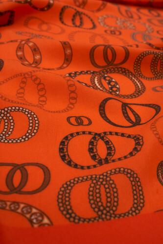 Gem Noor Flosh Viscose Shawl Orange - 2