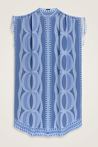 Giant Bamboo Blue Crepe Silk Abaya 