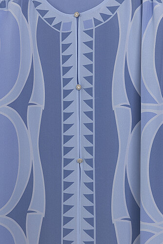 Giant Bamboo Blue Crepe Silk Abaya - 2