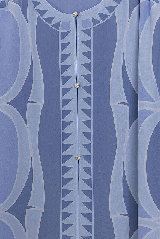 Giant Bamboo Blue Crepe Silk Abaya - 2