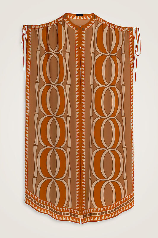 Giant Bamboo Cinnamon Twill Silk Abaya - 1