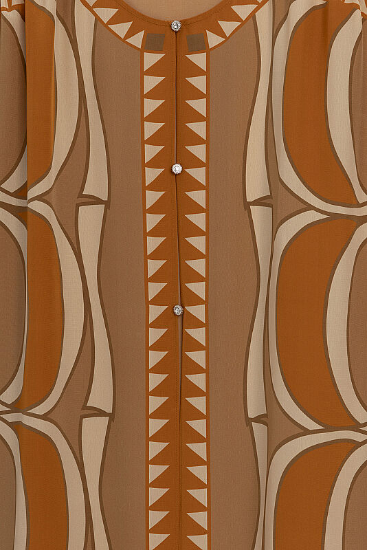 Giant Bamboo Cinnamon Twill Silk Abaya - 2