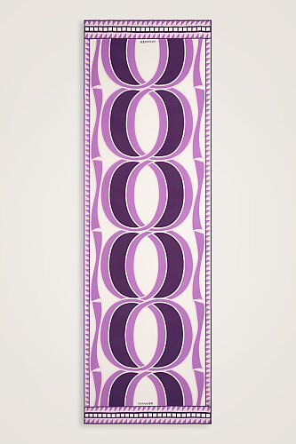 Giant Bamboo Lilac Crepe Silk Scarf - 2