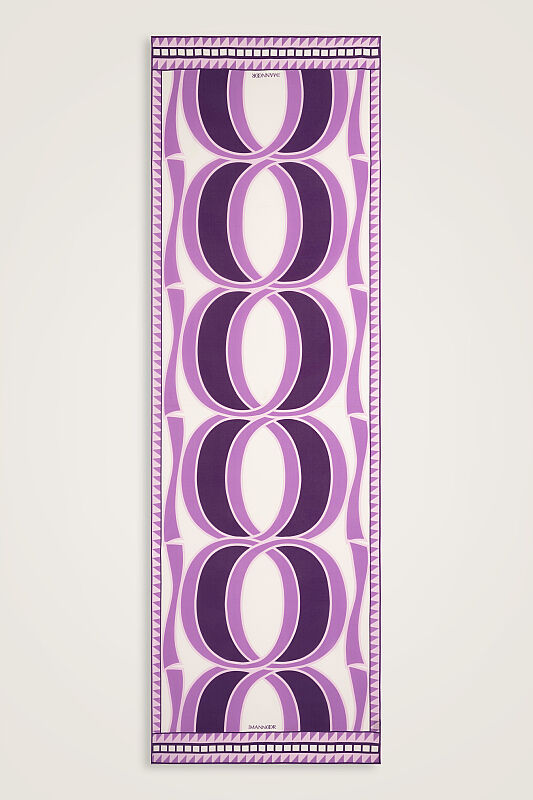 Giant Bamboo Lilac Crepe Silk Scarf - 2