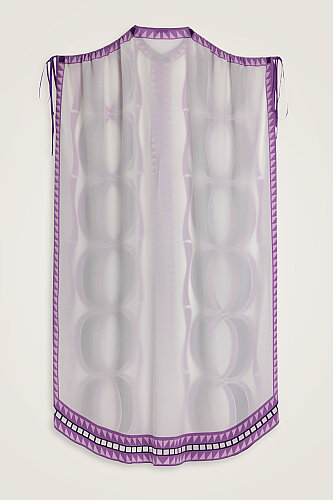 Giant Bamboo Purple Crepe Silk Abaya - 3