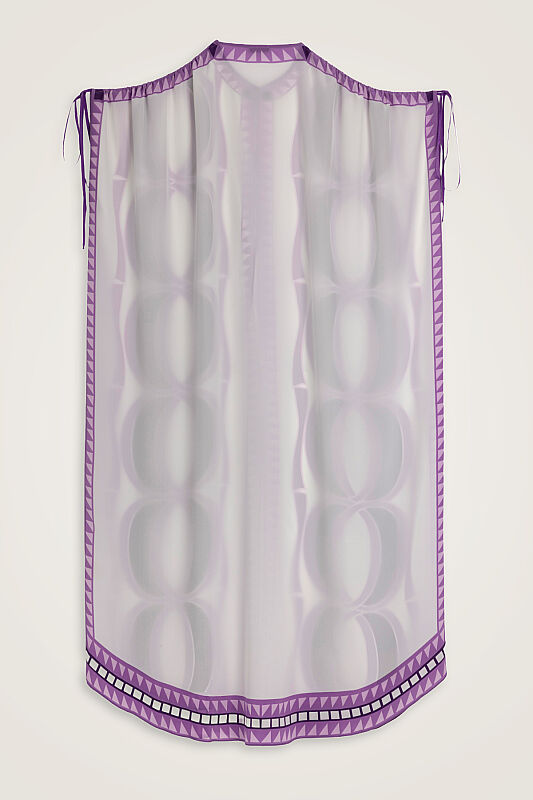 Giant Bamboo Purple Crepe Silk Abaya - 3