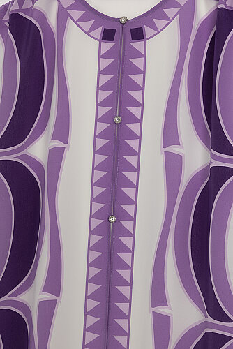 Giant Bamboo Purple Crepe Silk Abaya - 2