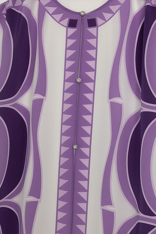 Giant Bamboo Purple Crepe Silk Abaya - 2