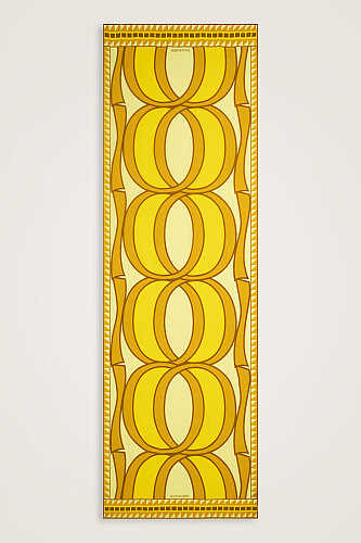 Giant Bamboo Saffron Crepe Silk Scarf - 2