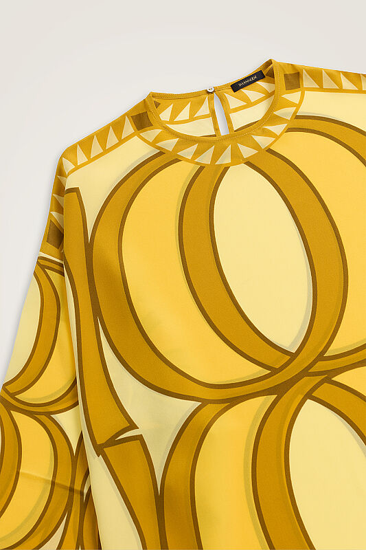 Giant Bamboo Saffron Twill Silk Dress - 2