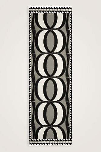 Giant Bambunoor Black Crepe Silk Scarf - 1