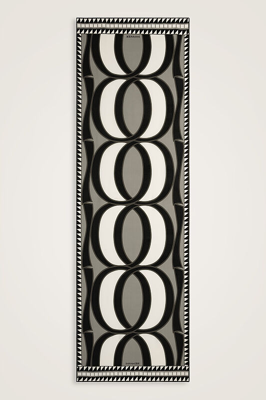 Giant Bambunoor Black Crepe Silk Scarf - 1