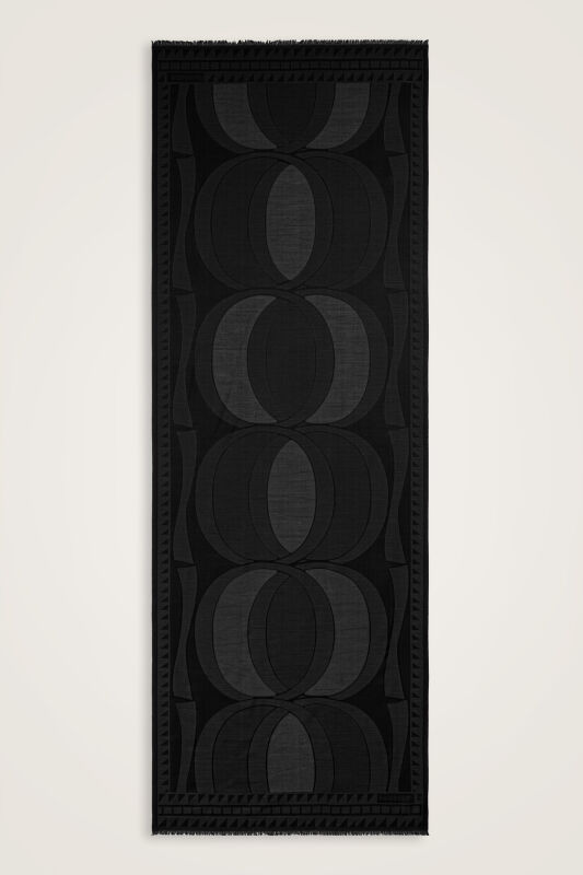 Giant Bambunoor Black Wool Silk Scarf - 2