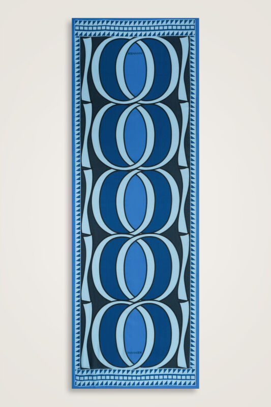 Giant Bambunoor Blue Cotton Silk Shawl - 2