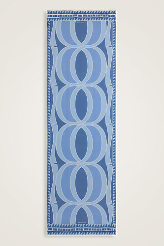 Giant Bambunoor Blue Crepe Silk Scarf - 1