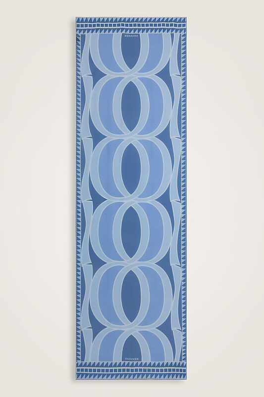 Giant Bambunoor Blue Crepe Silk Scarf - 1