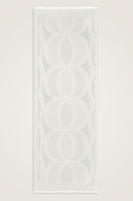 Giant Bambunoor Bone Jacquard Silk Shawl - 2