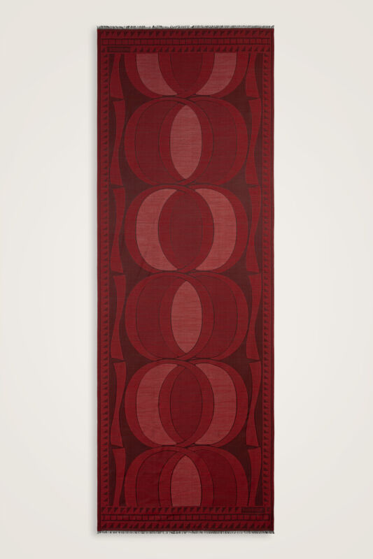 Giant Bambunoor Burgundy Wool Silk Scarf - 2