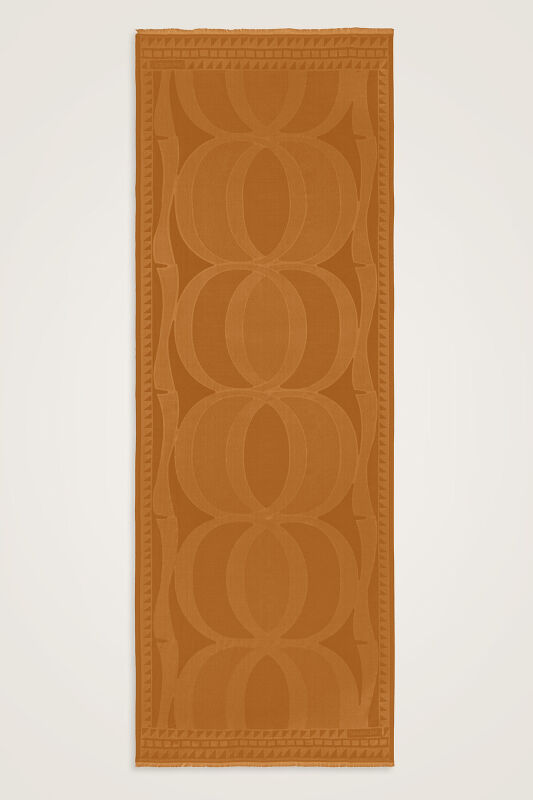 Giant Bambunoor Cinnamon Jacquard Silk Shawl - 1