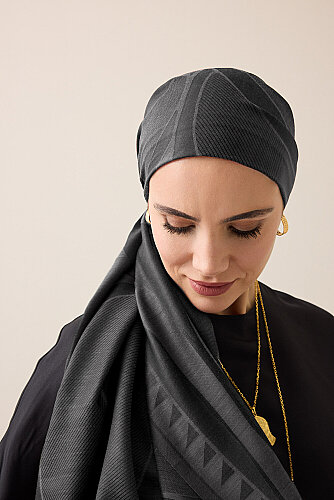 Giant Bambunoor Dark Grey Wool Silk Scarf - 1