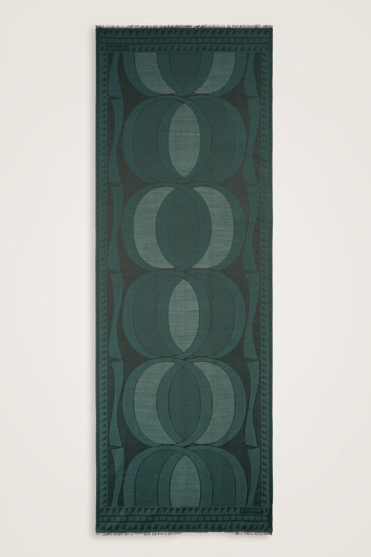 Giant Bambunoor Emerald Wool Silk Scarf - 2