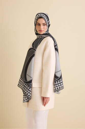 Giant Bambunoor Gray Cotton Silk Shawl - 5