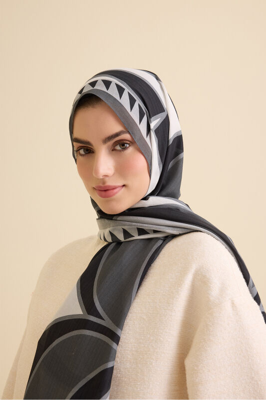 Giant Bambunoor Gray Cotton Silk Shawl - 3