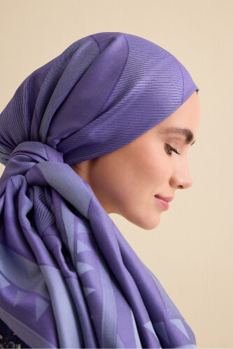 Giant Bambunoor Lavender Jacquard Silk Shawl - 5