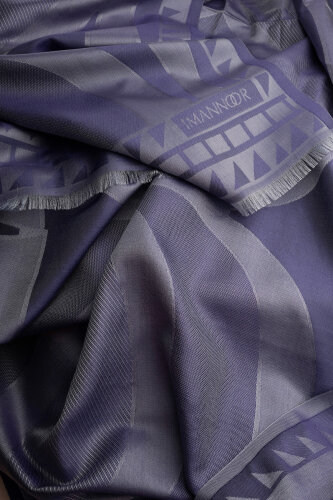 Giant Bambunoor Lavender Jacquard Silk Shawl - 4