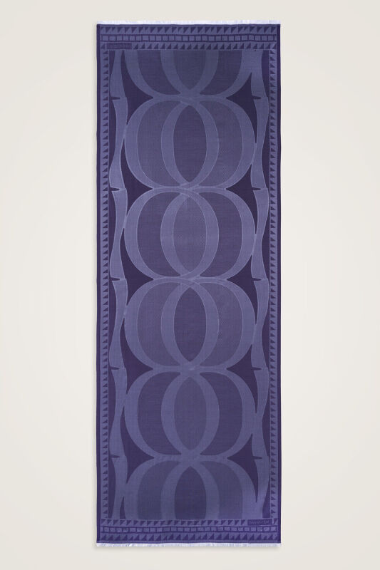 Giant Bambunoor Lavender Jacquard Silk Shawl - 2