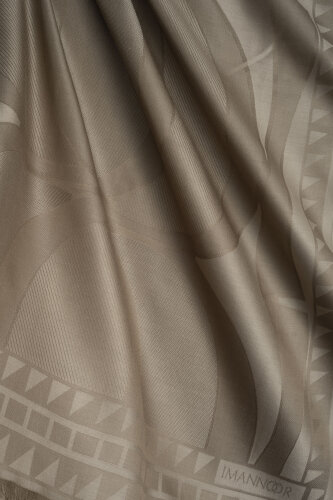 Giant Bambunoor Mink Jacquard Silk Shawl - 3