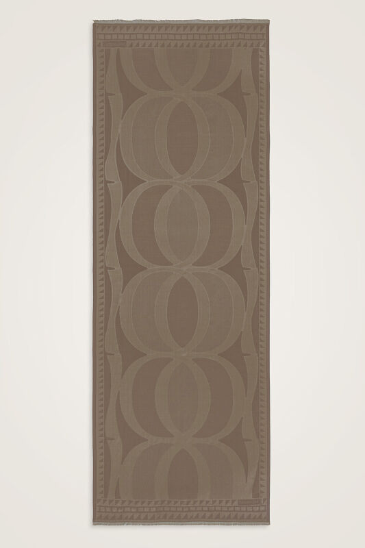 Giant Bambunoor Mink Jacquard Silk Shawl - 2